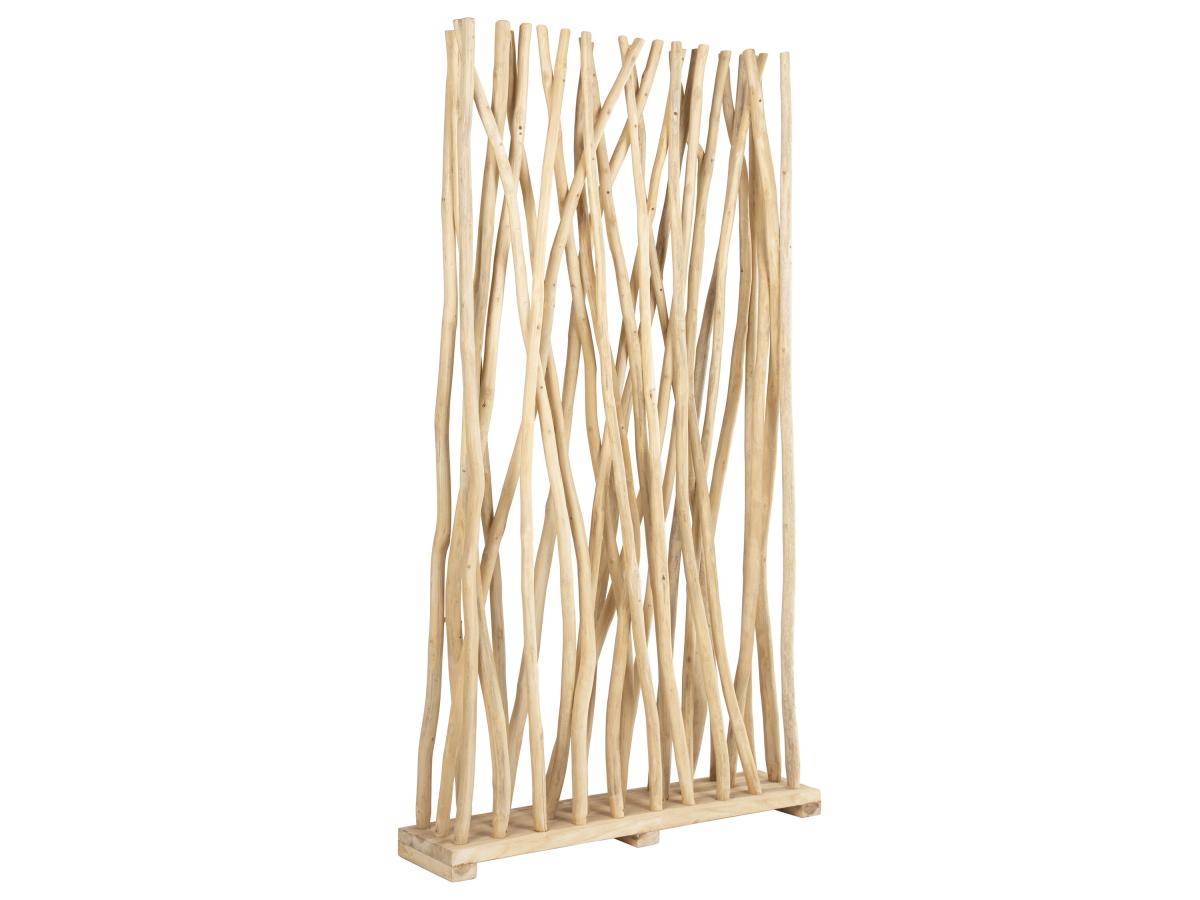 Raumteiler - 100 x 25 x 180 cm - Teakholz - Naturfarben - GAYANA günstig online kaufen