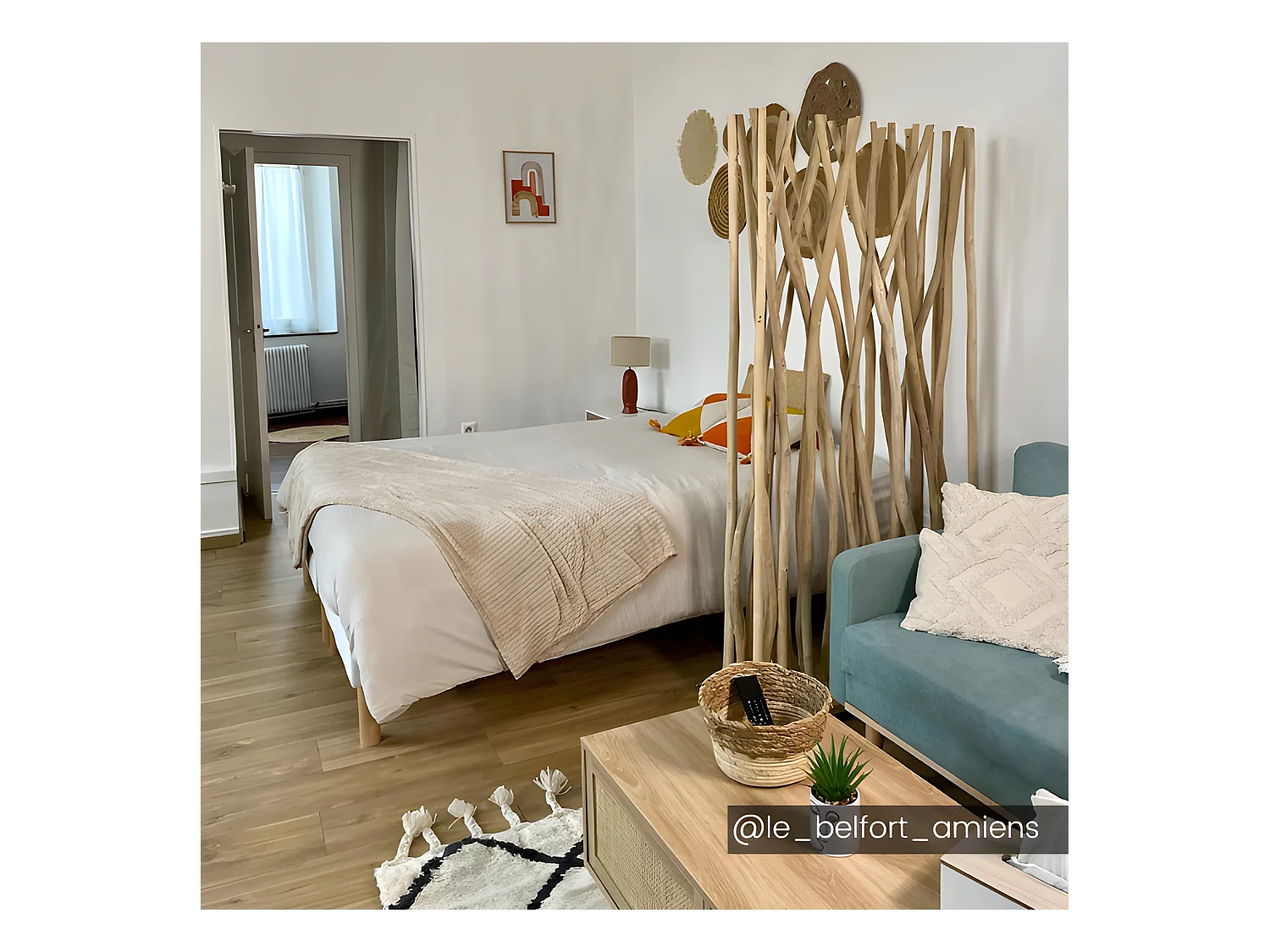 Séparateur de pièce en bois de teck - L. 100 x P. 25 x H. 180 cm - Naturel - GAYANA