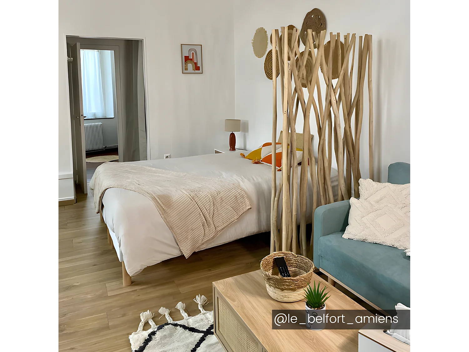 Raumteiler - 100 x 25 x 180 cm - Teakholz - Naturfarben - GAYANA