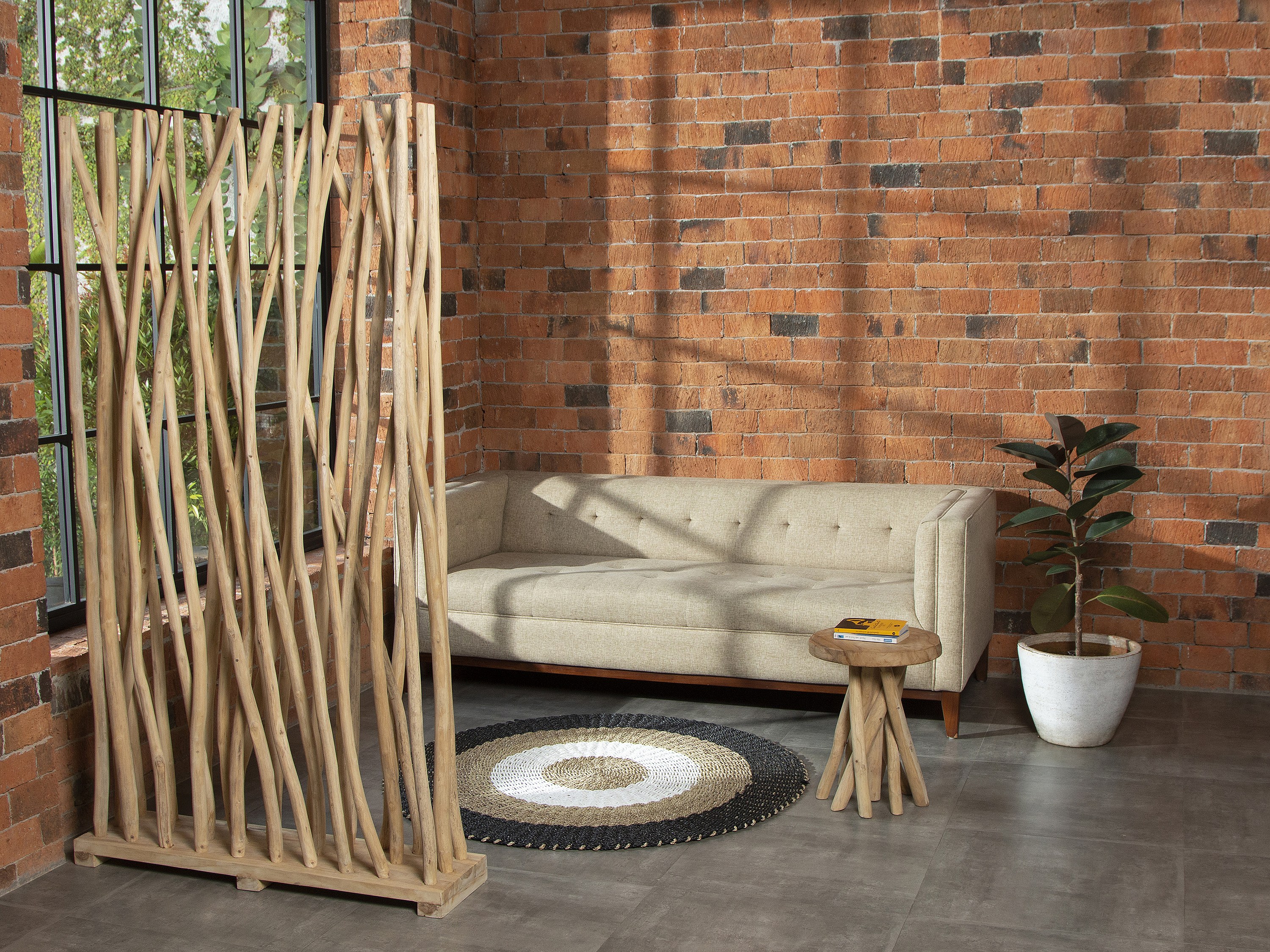 Divisorio L 100 X P 25 X H 180 Cm In Legno Di Teak Naturale GAYANA
