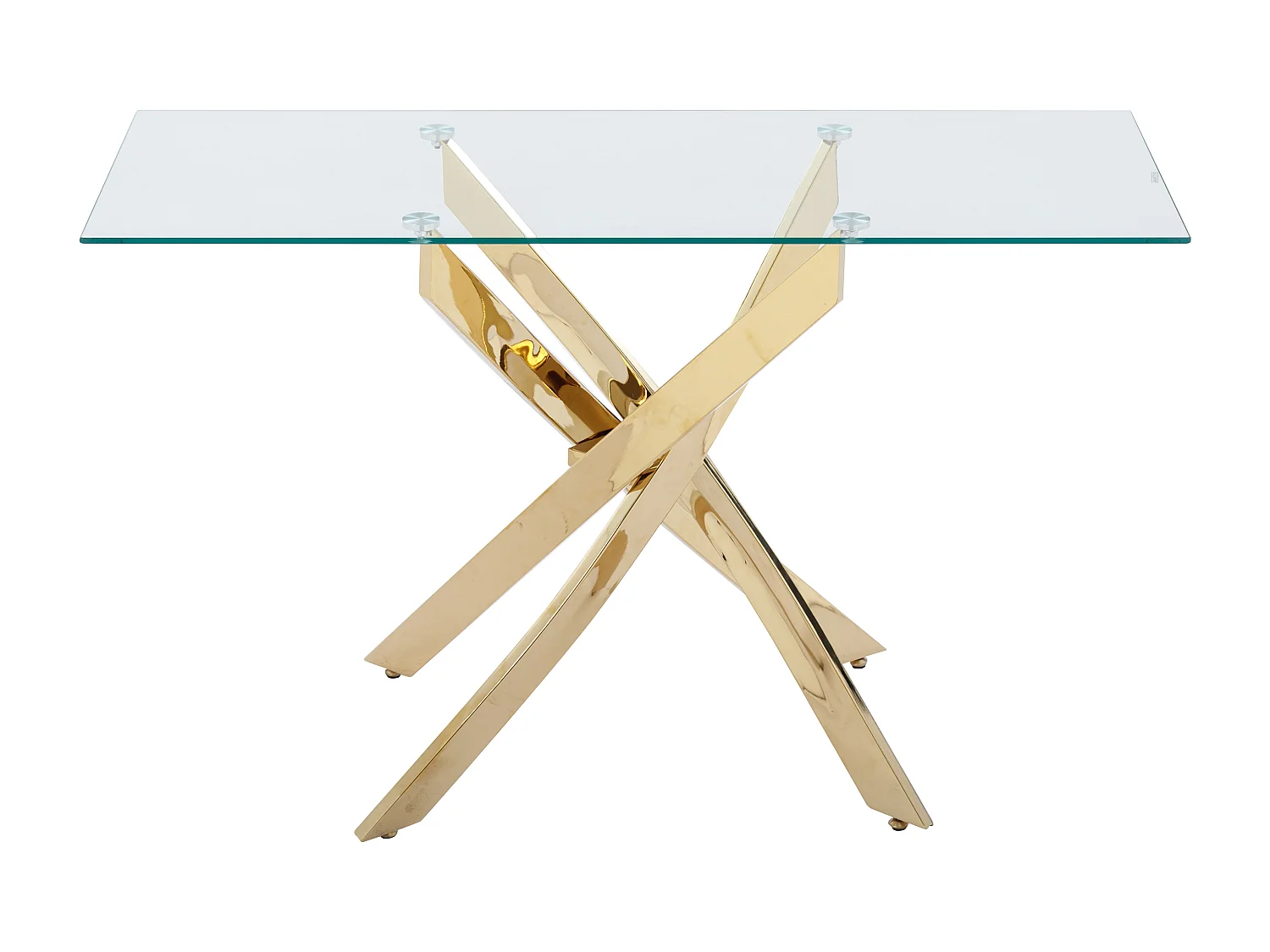 Wandkonsole - Sicherheitsglas & Goldfarbenes Metall - Transparent - COSIMA