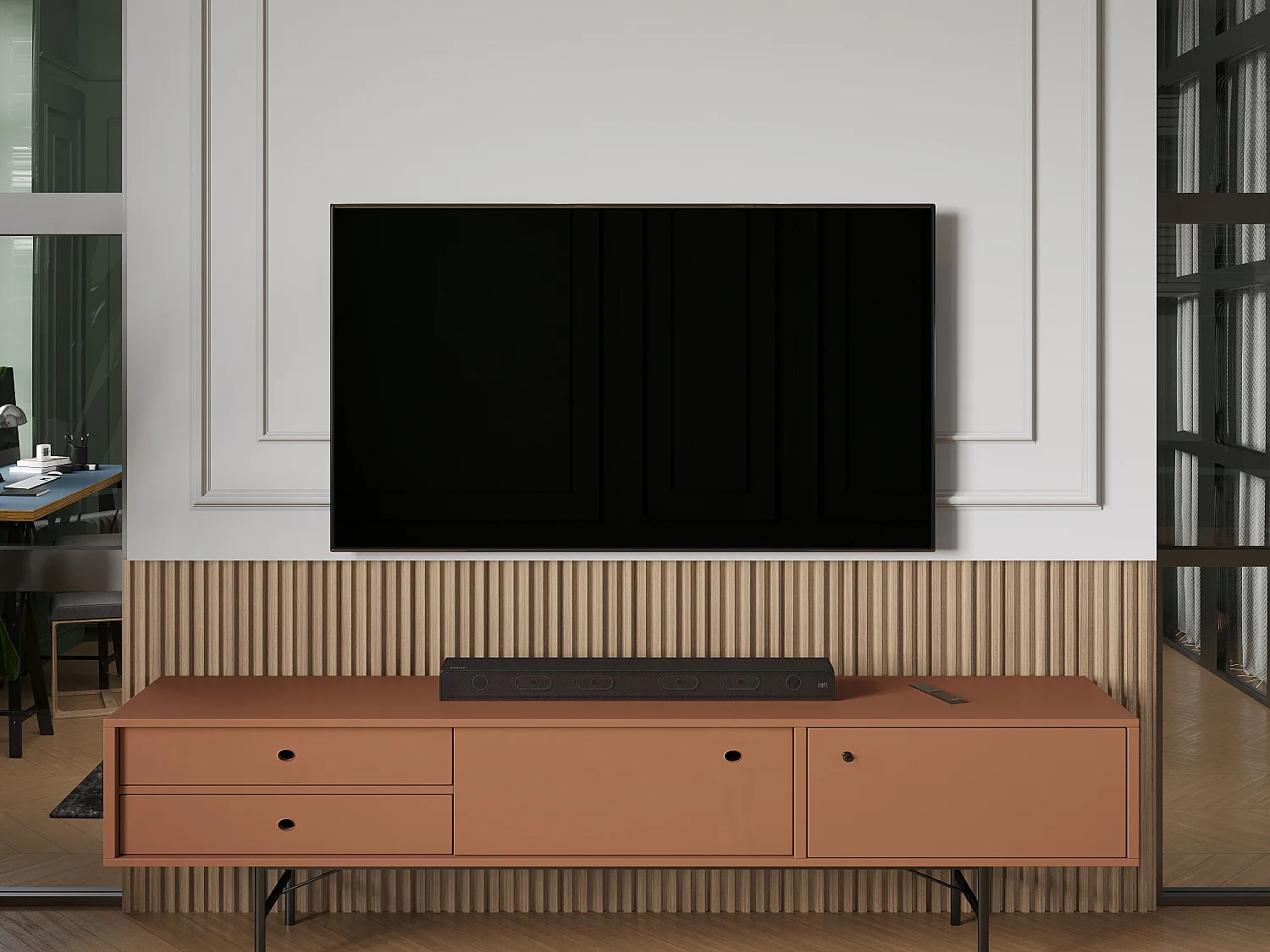 3D Wandpaneel - 1 Pack: 3,71 m² - Set aus 8 Teilen - Helle Naturfarben - TATIANA