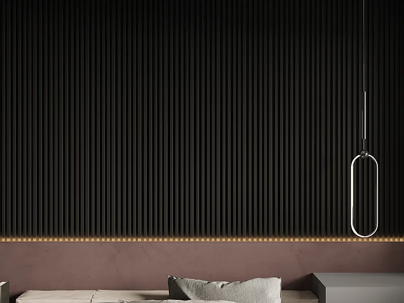 Panneau mural 3D - Pack de 2,83 m² - Noir - Lot de 8 pièces - CLINTON