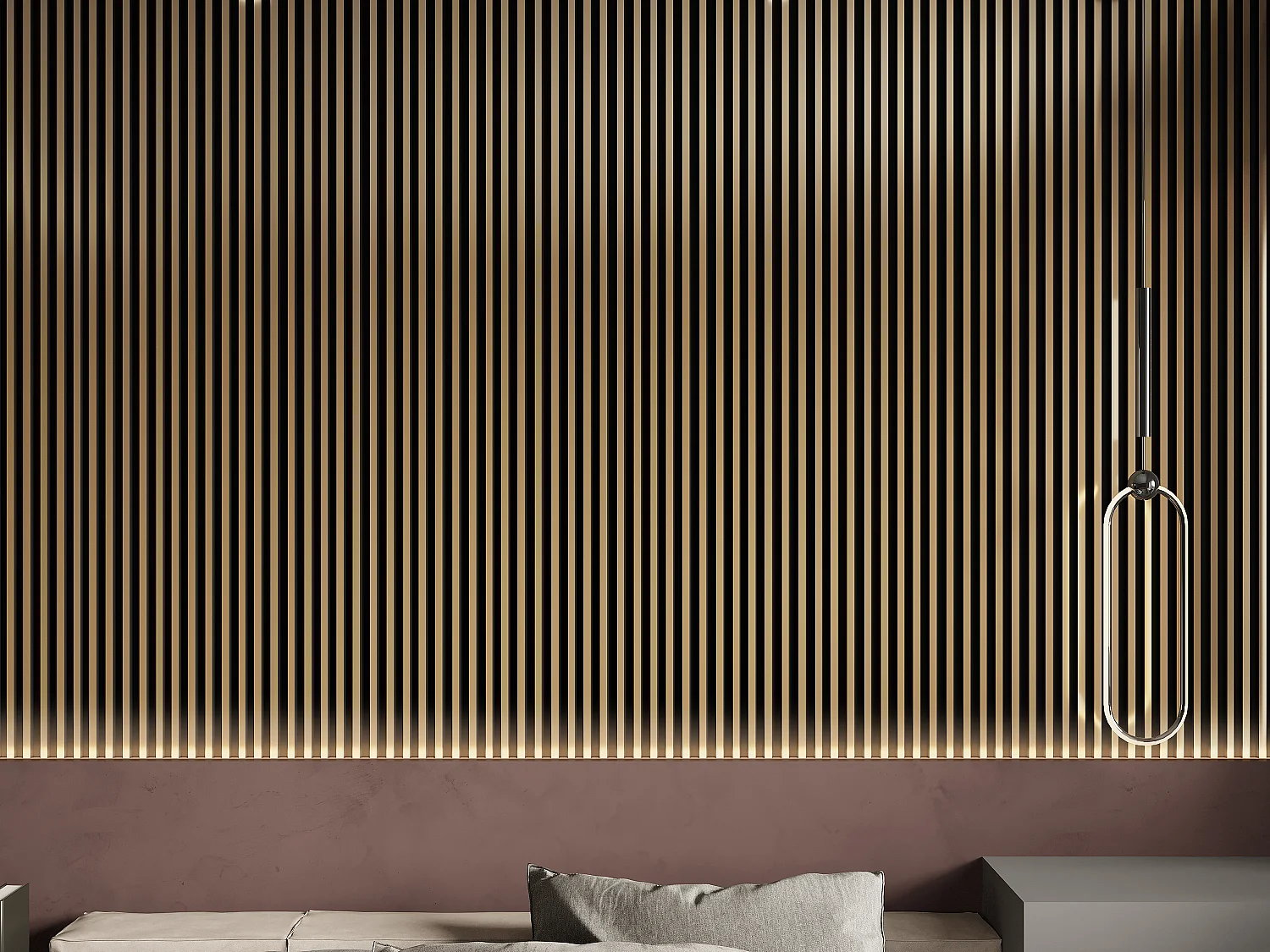 3D-wandpaneel - 2,83 m² - Zwart en goudkleurig - Set van 8 - CLINTON