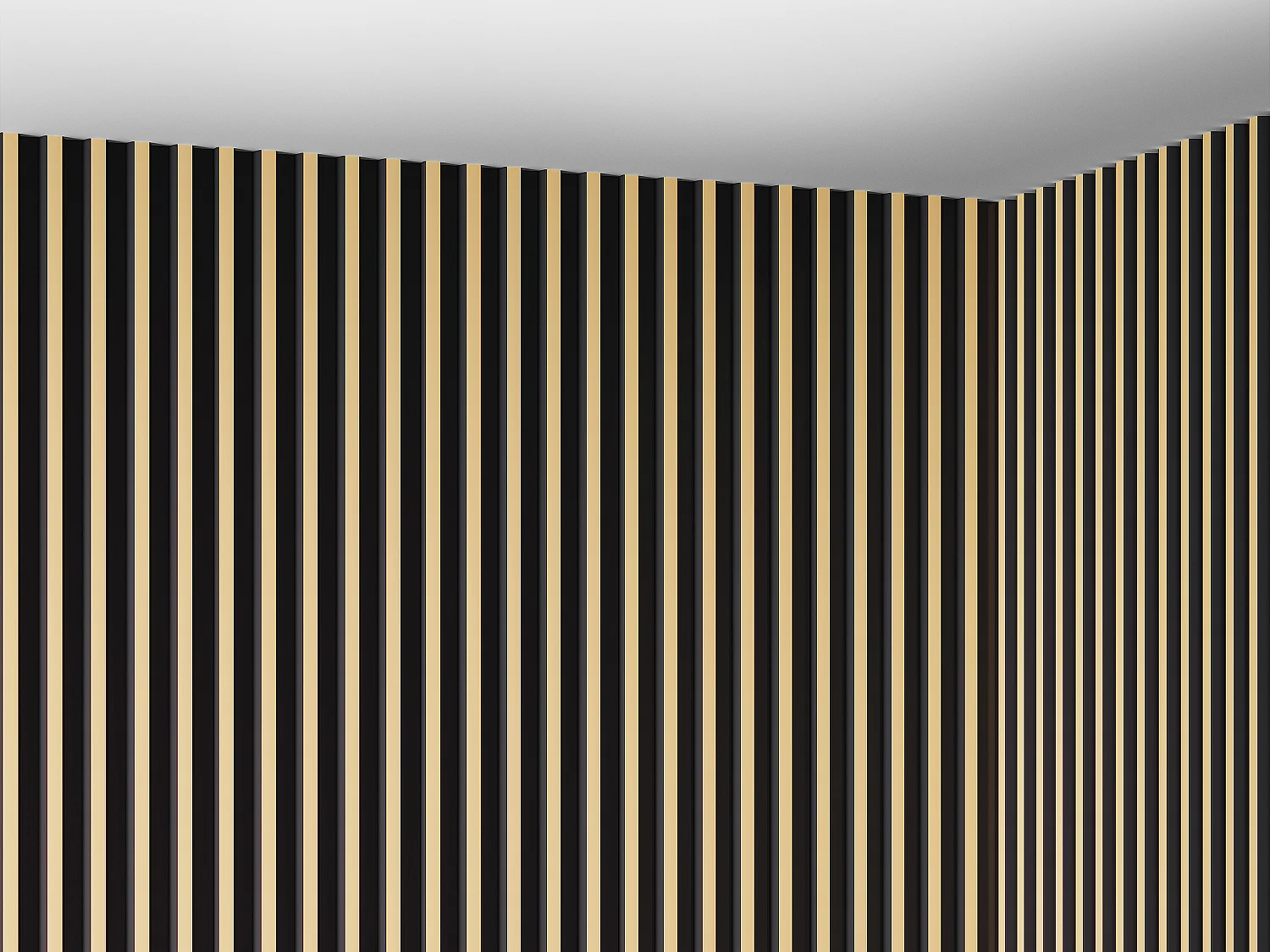 3D Wandpaneel - 1 Pack: 2,83 m² - Set aus 8 Teilen - Goldfarben & Schwarz - CLINTON