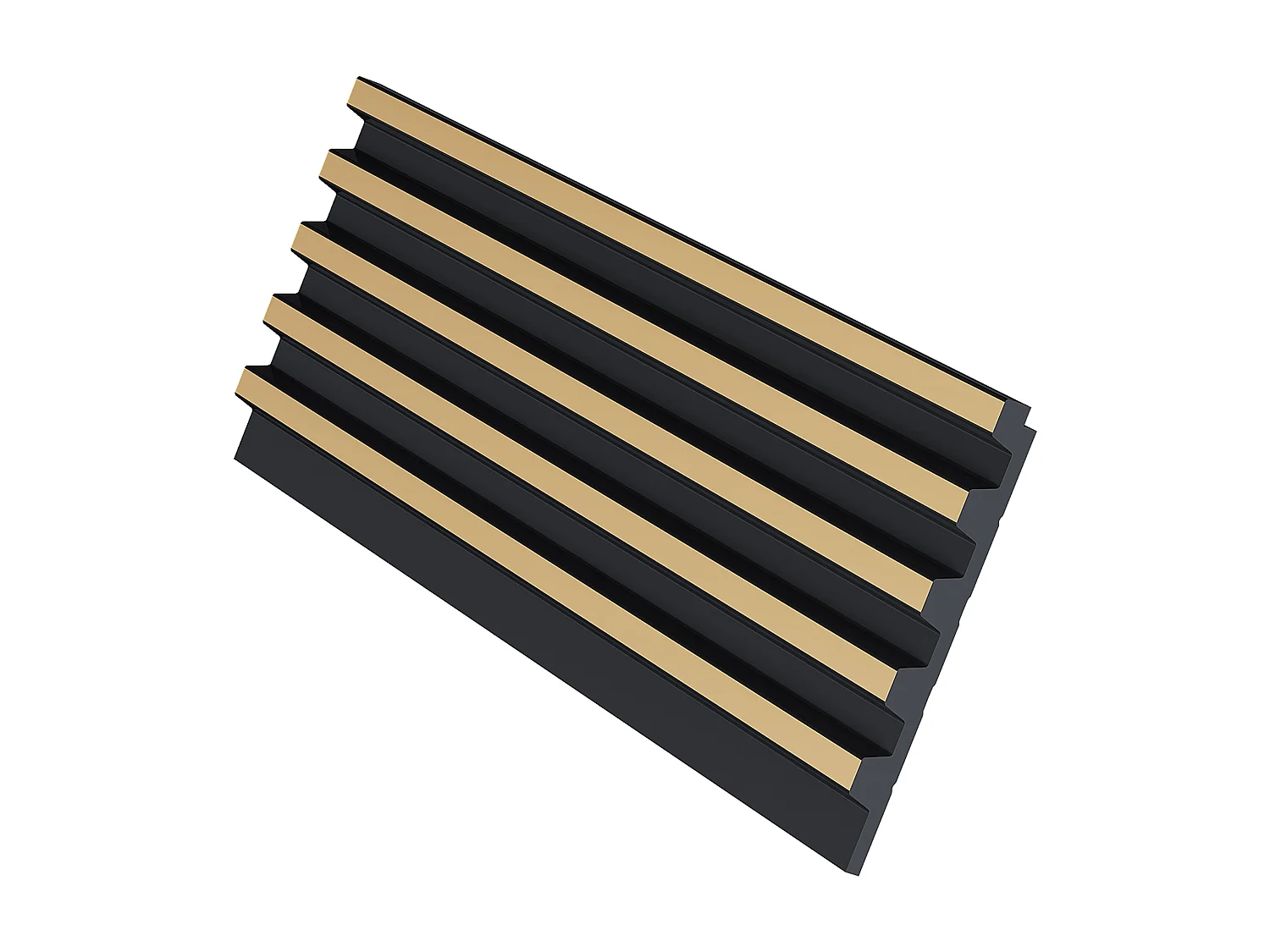 3D Wandpaneel - 1 Pack: 2,83 m² - Set aus 8 Teilen - Goldfarben & Schwarz - CLINTON