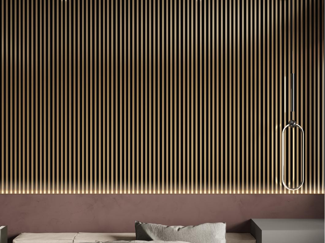 3D Wandpaneel - 1 Pack: 2,83 m² - Set aus 8 Teilen - Goldfarben & Schwarz - CLINTON
