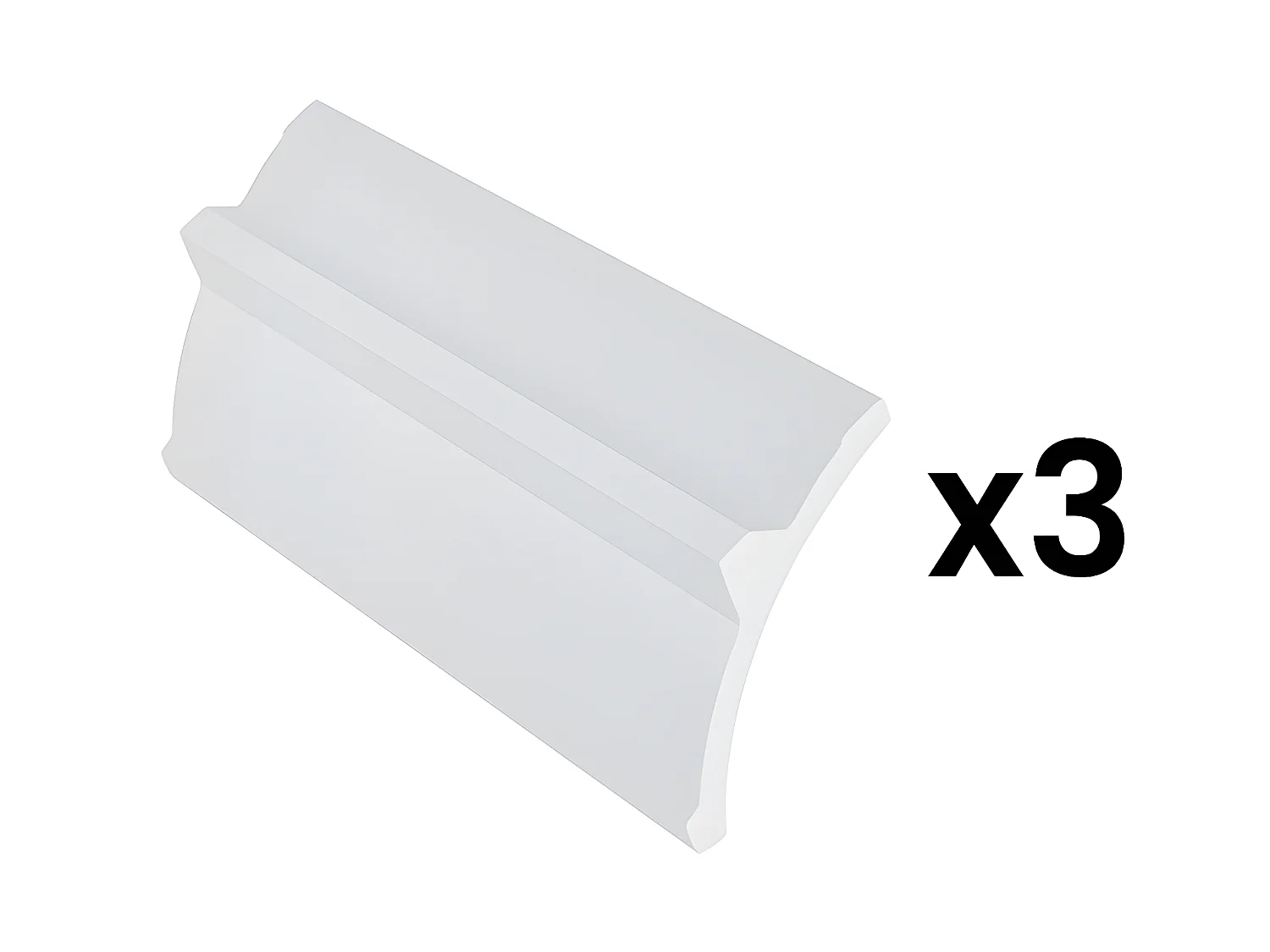 Lot de 3 corniches plafond en polystyrène L290 x l4.6 x H9 cm blanc - DORICA