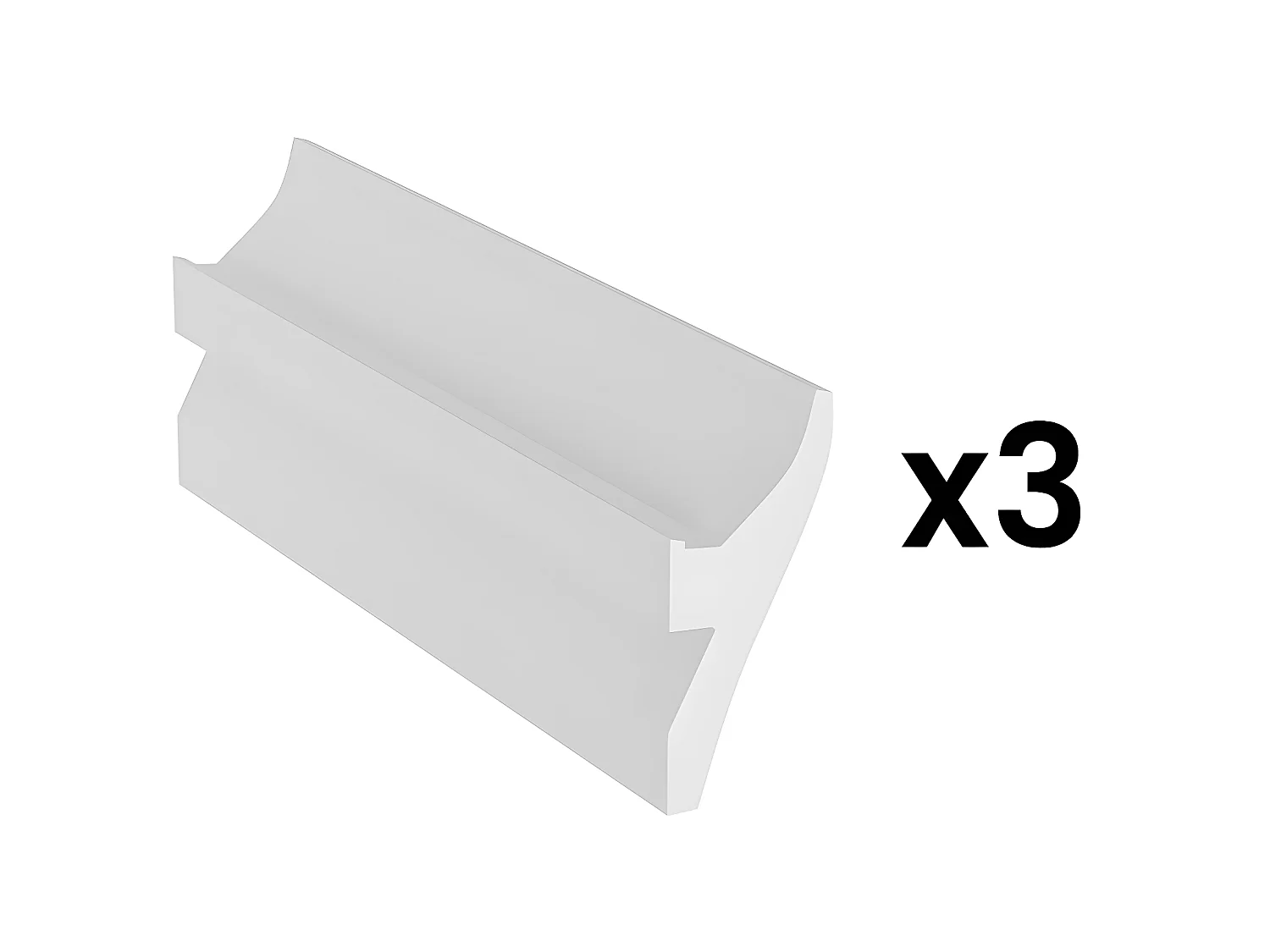 Juego de 3 cornisas para el techo de poliestireno Ancho 290 x Alt. 12 cm blanco - ROMONA