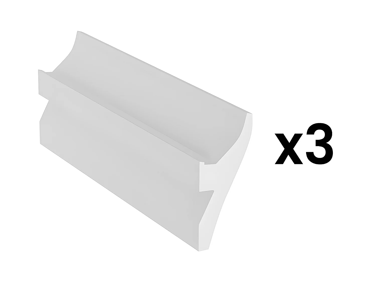 Lot de 3 corniches plafond en polystyrène L290 x l4.5 x H12 cm blanc - ROMONA
