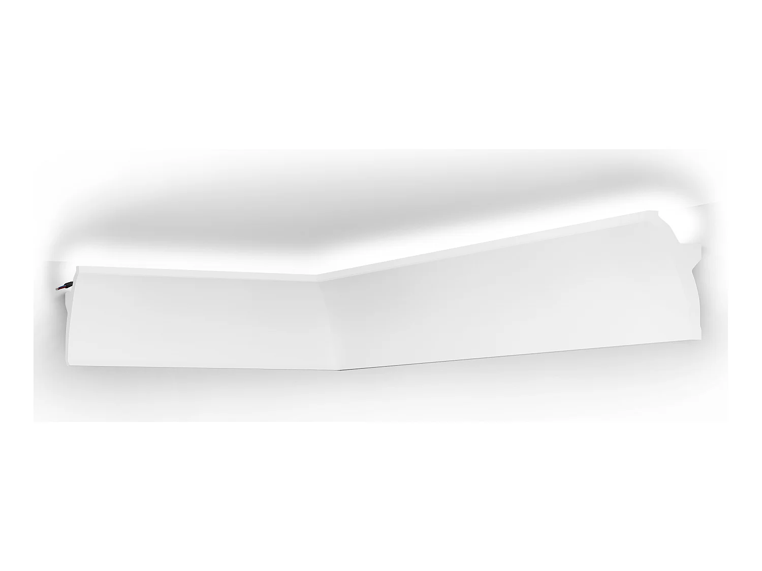 Juego de 3 cornisas para el techo de poliestireno Ancho 290 x Alt. 10 cm blanco - RANETIA