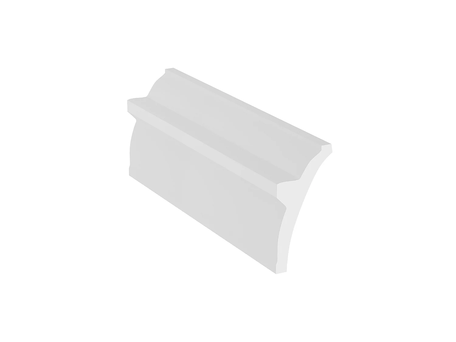 Juego de 3 cornisas para el techo de poliestireno Ancho 290 x Alt. 10 cm blanco - RANETIA