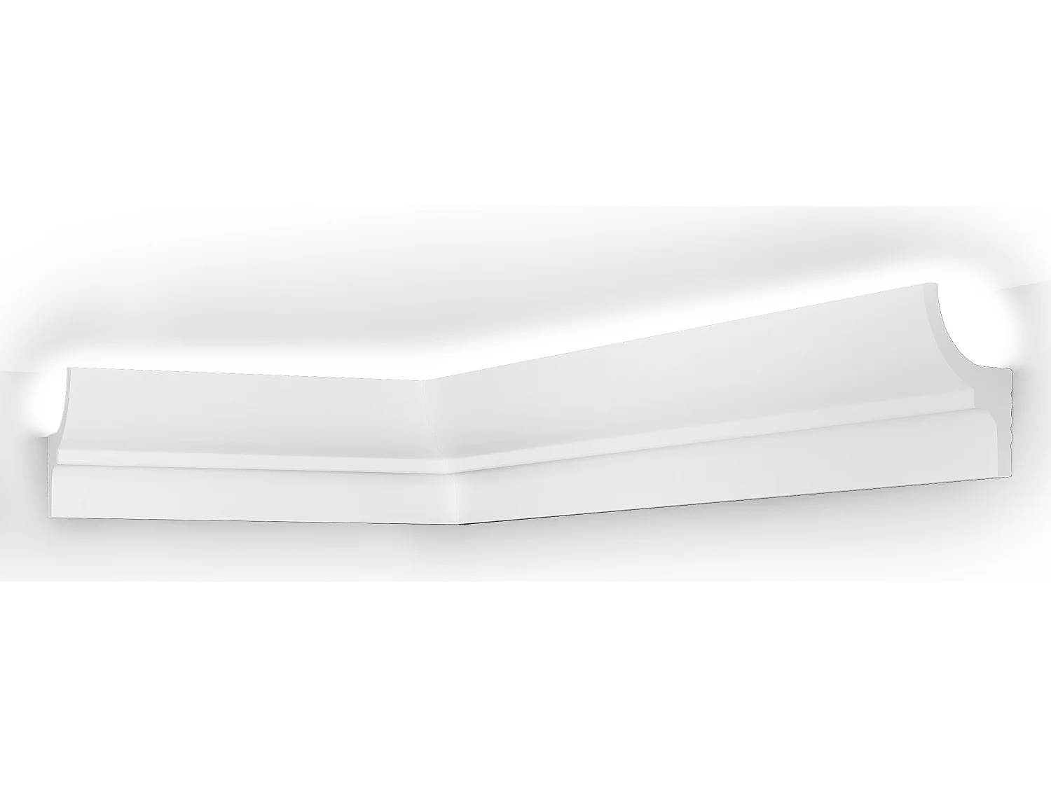 Set van 3 kroonlijsten voor plafond van polystyreen L290 x H7 cm wit - ANTECA