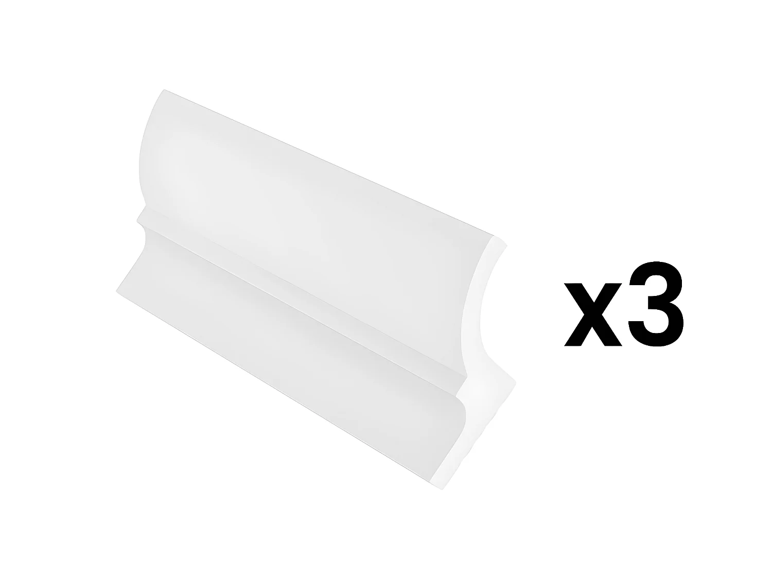 Set van 3 kroonlijsten voor plafond van polystyreen L290 x H7 cm wit - ANTECA