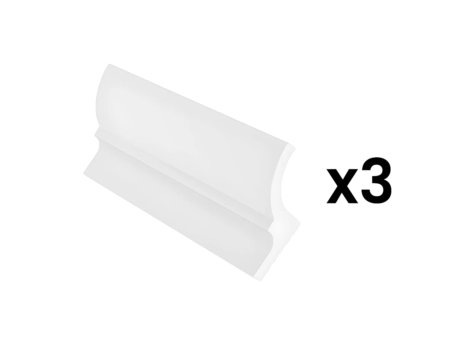 Juego de 3 cornisas para el techo de poliestireno Ancho 290 x Alt. 7 cm blanco - ANTECA