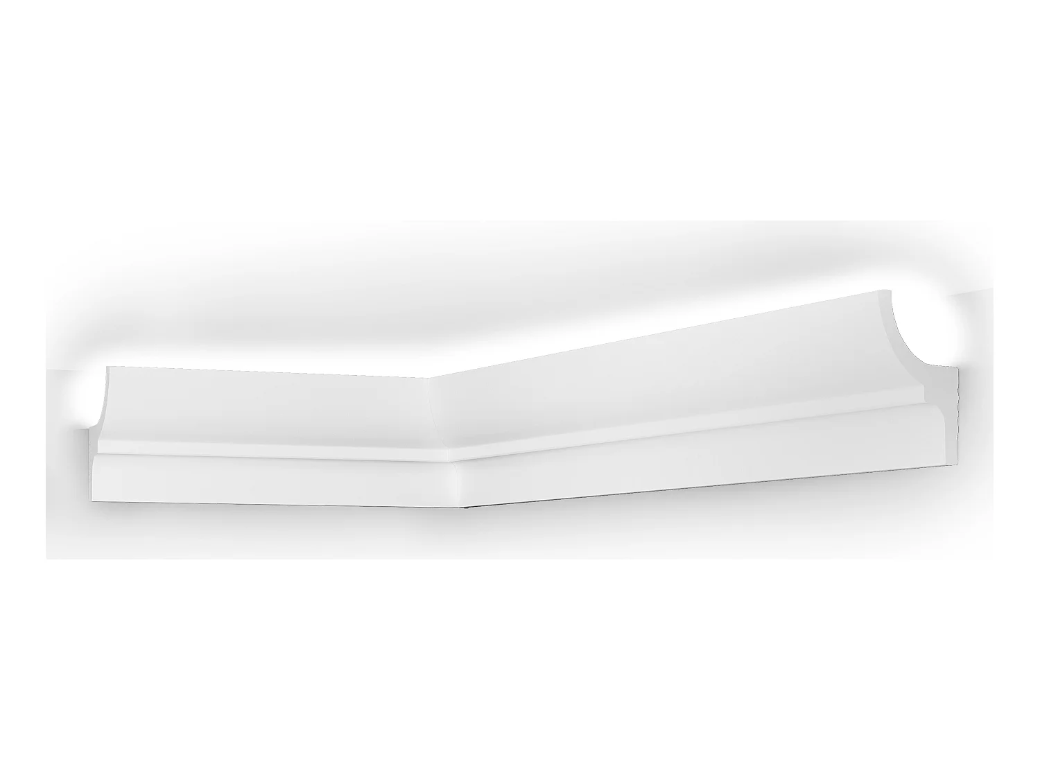 Juego de 3 cornisas para el techo de poliestireno Ancho 290 x Alt. 7 cm blanco - ANTECA