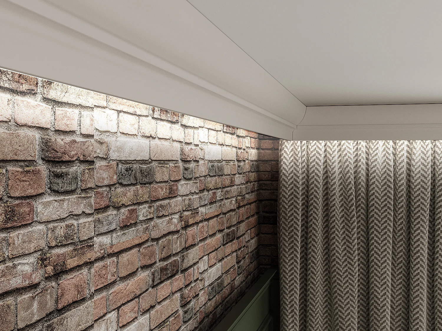 Set van 3 kroonlijsten voor plafond van polystyreen L290 x H7 cm wit - ANTECA