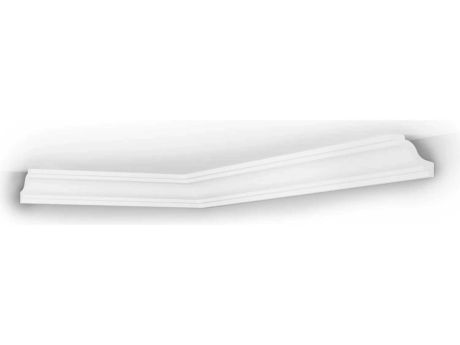 Set van 3 kroonlijsten voor plafond van polystyreen L290 x H6 cm wit - TOSCRIA