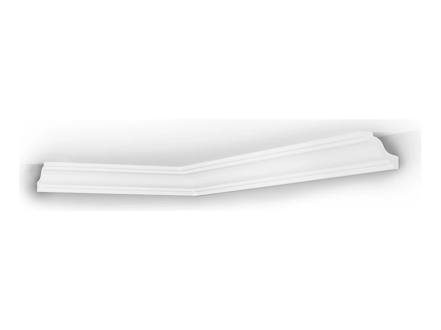 Juego de 3 cornisas para el techo de poliestireno Ancho 290 x Alt. 6 cm blanco - TOSCRIA