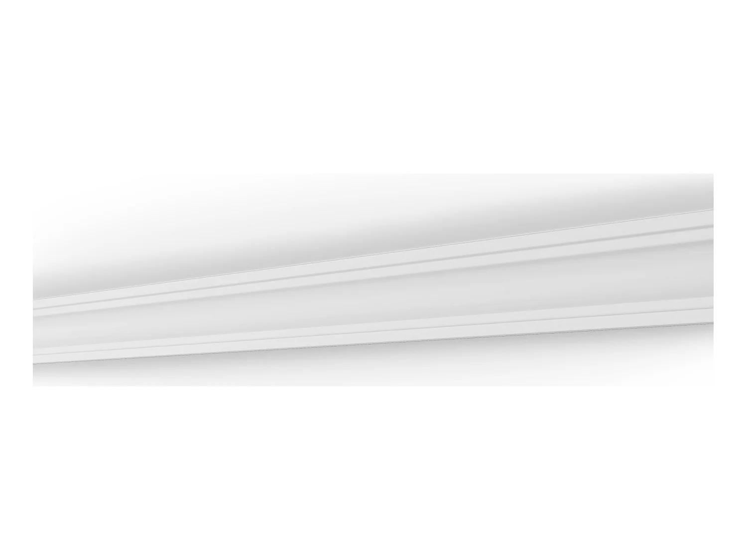 Juego de 3 cornisas para el techo de poliestireno Ancho 290 x Alt. 6 cm blanco - TOSCRIA