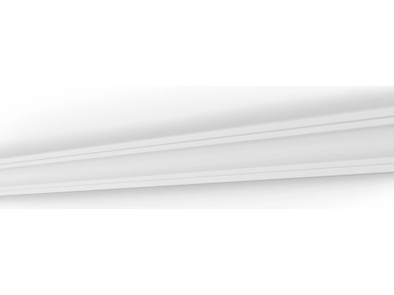 Lot de 3 corniches plafond en polystyrène L290 x l1.4 x H6 cm blanc - TOSCRIA
