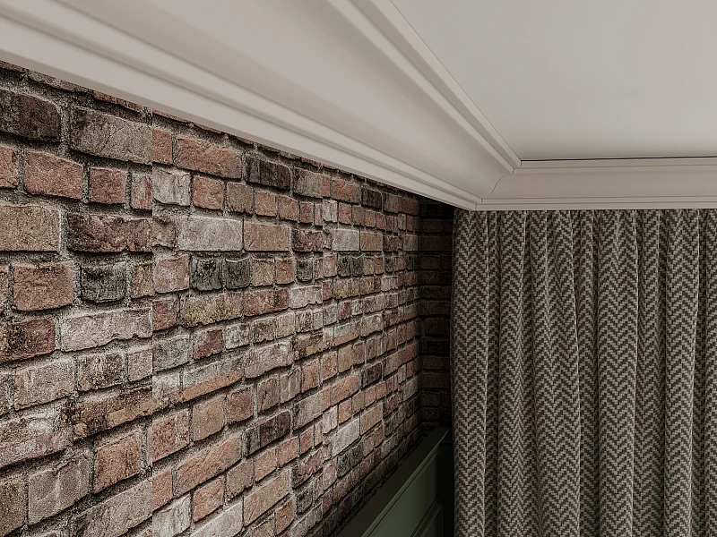 Lot de 3 corniches plafond en polystyrène L290 x l1.4 x H6 cm blanc - TOSCRIA