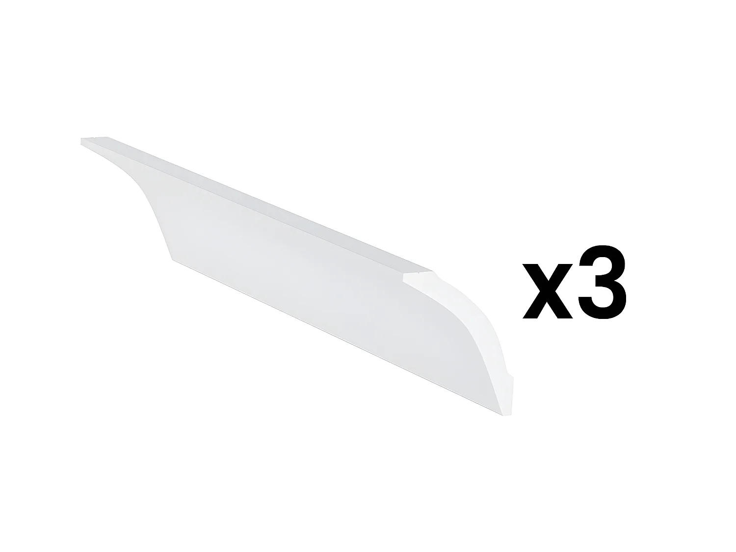 Juego de 3 cornisas para el techo de poliestireno Ancho 290 x Alt. 5 cm blanco - RENODA