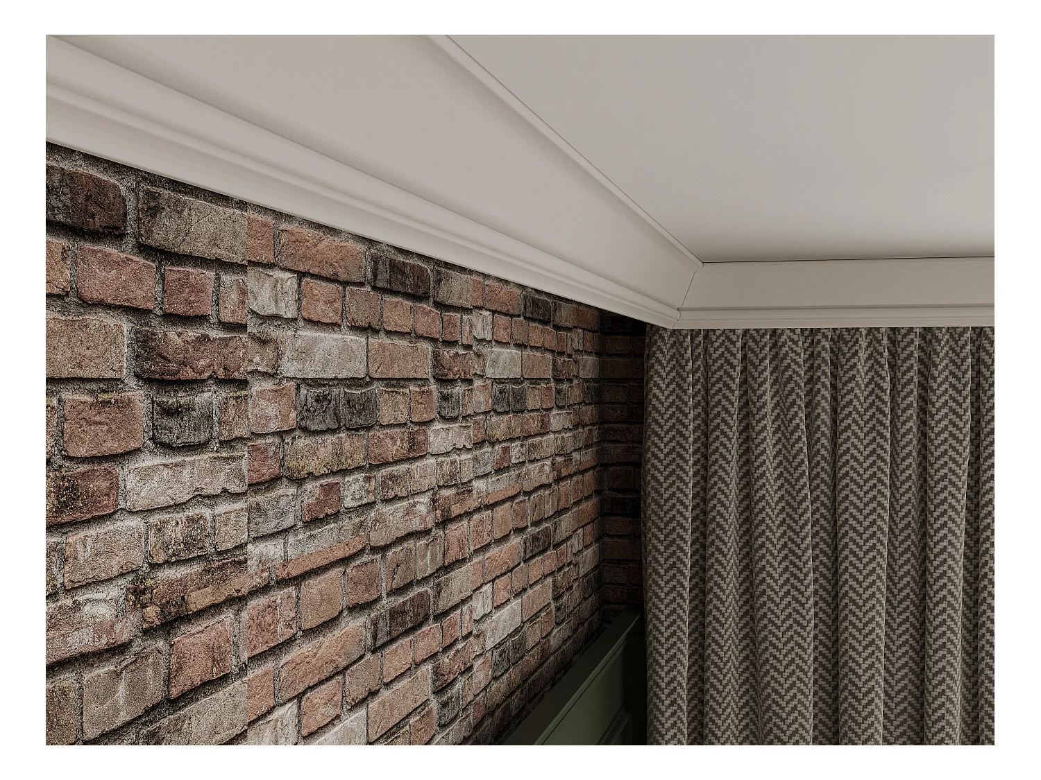 Lot de 3 corniches plafond en polystyrène L290 x l1.1 x H5 cm blanc - ETIRIA
