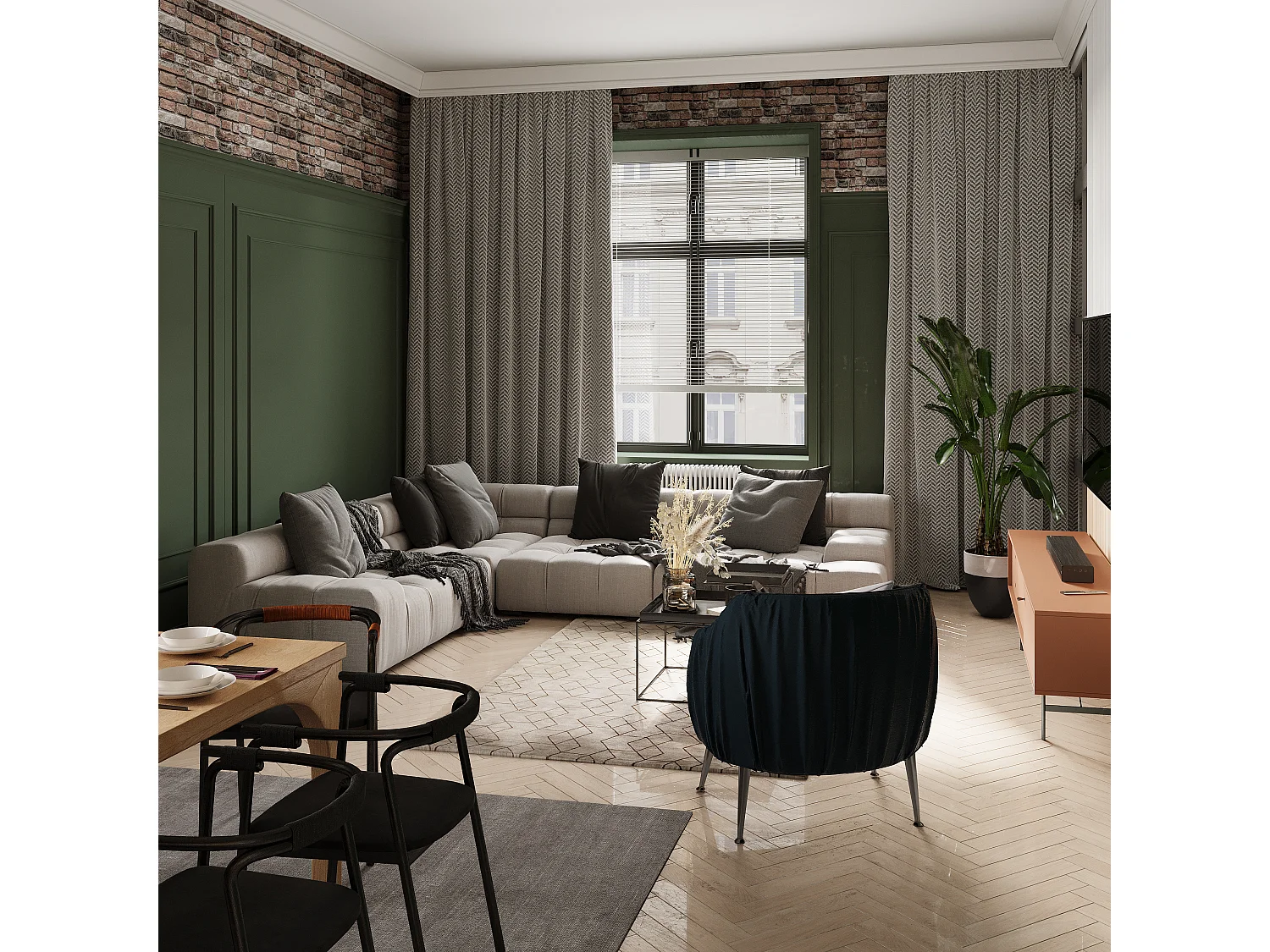 Deckenleisten 3er-Set - 290 x 5 cm - Polystyrol - Weiß - ETIRIA