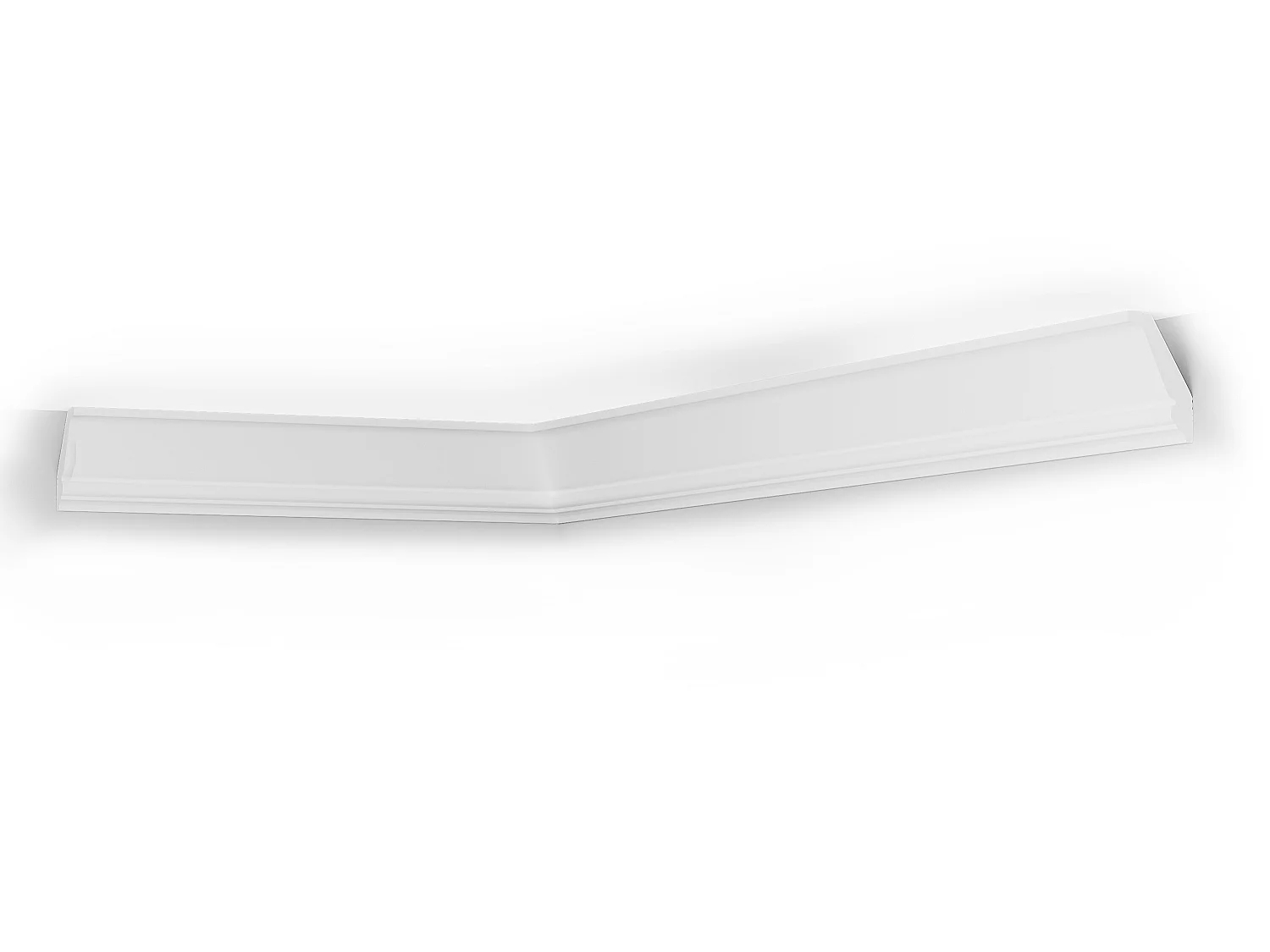 Deckenleisten 3er-Set - 290 x 5 cm - Polystyrol - Weiß - ETIRIA