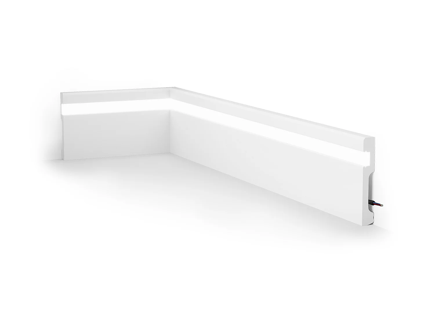 Juego de 3 zócalos de poliestireno Ancho 290 x Alt. 12 cm blanco - ATENO