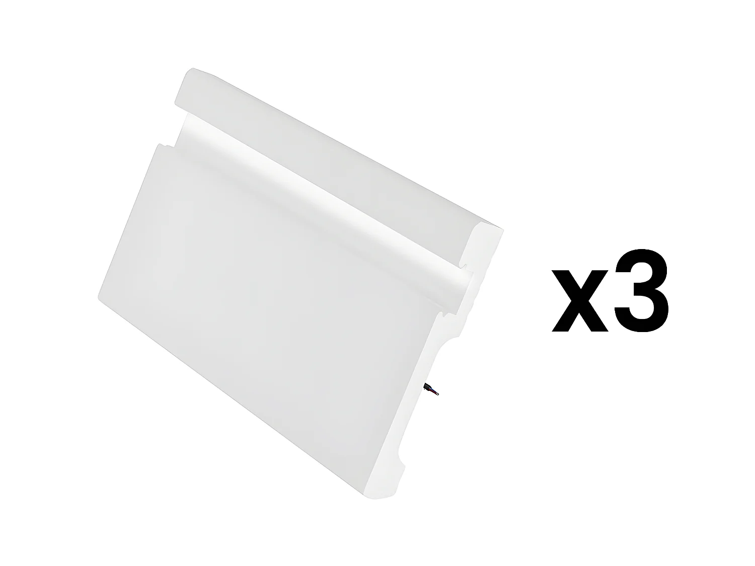 Battiscopa L290 x H12 cm in Polistirene Bianco - Lotto di 3 - ATENO