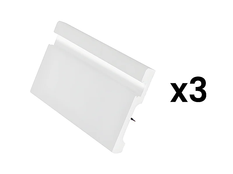 Conjunto de 3 rodapés em polistireno C290 x A12 cm branco - ATENO