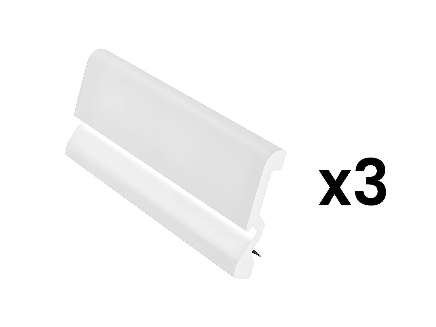 Set van 3 plinten van polystyreen L290 x H10 cm wit - COREO