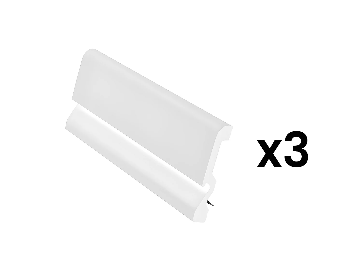 Lot de 3 plinthes en polystyrène L290 x  l1.8 x H10 cm blanc - COREO
