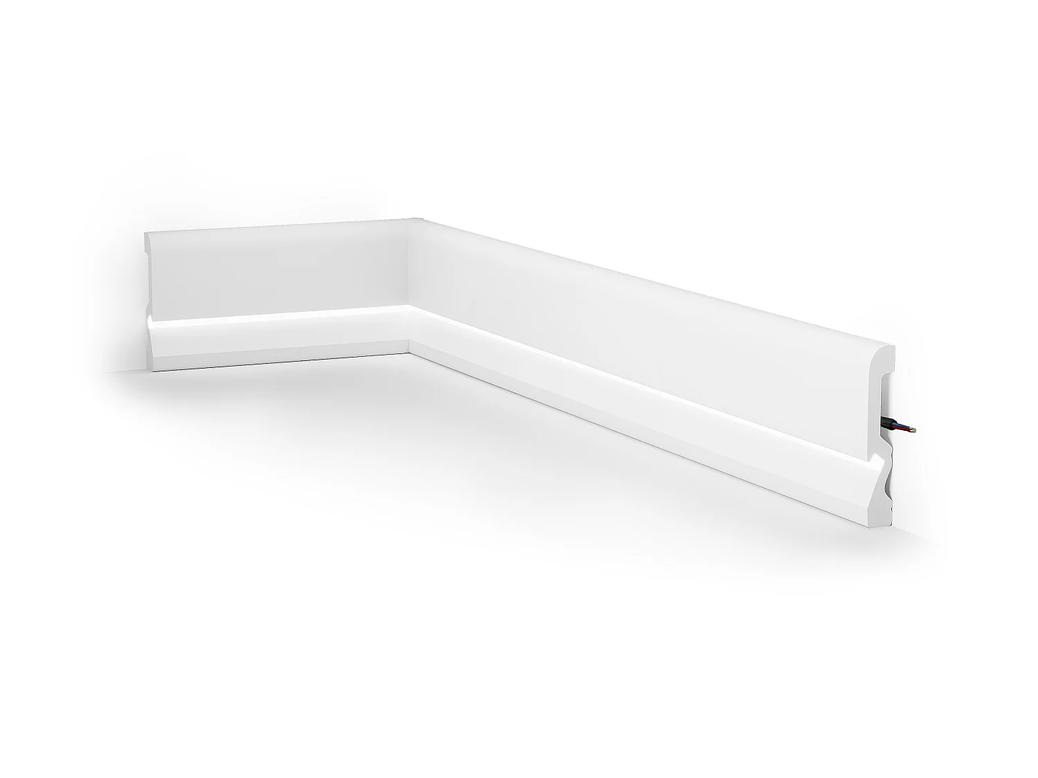 Juego de 3 zócalos de poliestireno Ancho 290 x Alt. 10 cm blanco - COREO