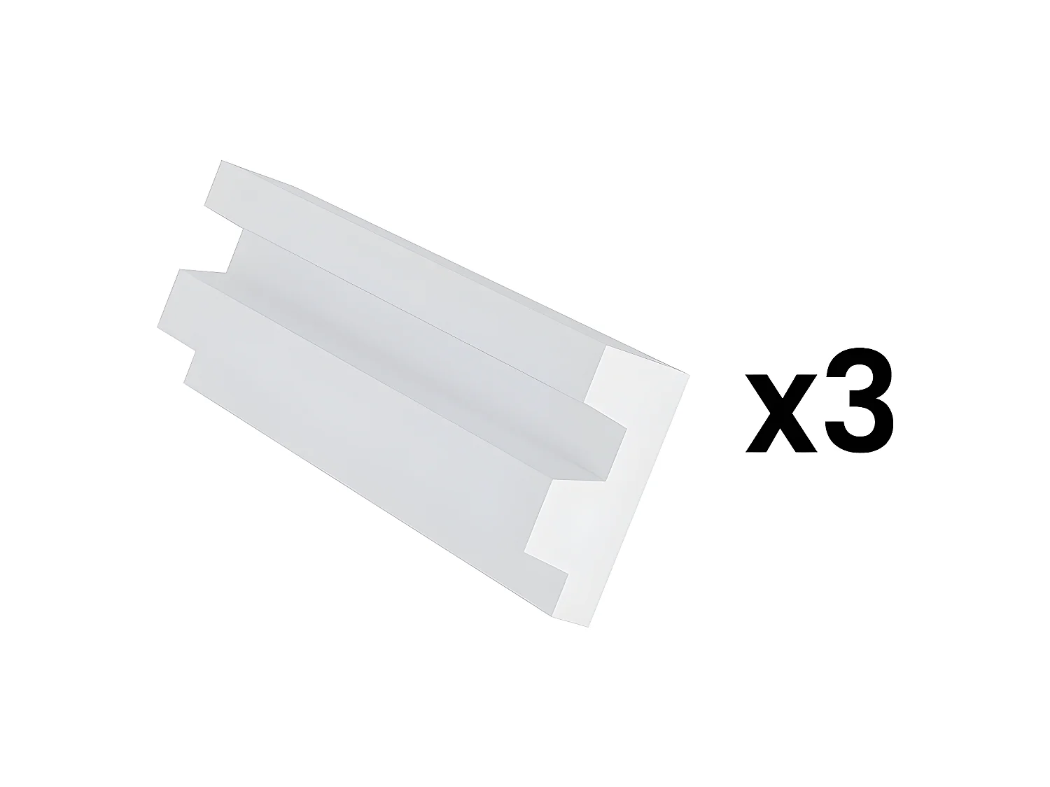 Sockelleiste 3er-Set - 290 x 5 cm - Polystyrol - weiß - ARDEO