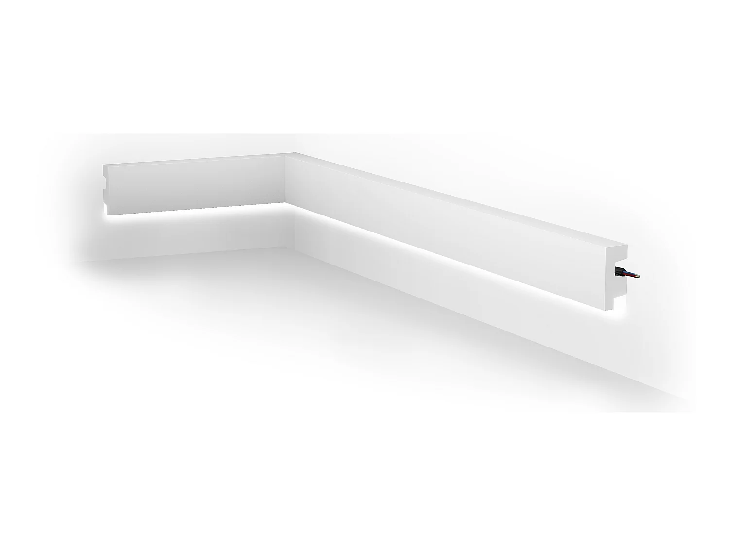 Juego de 3 zócalos de poliestireno Ancho 290 x Alt. 5 cm blanco - ARDEO