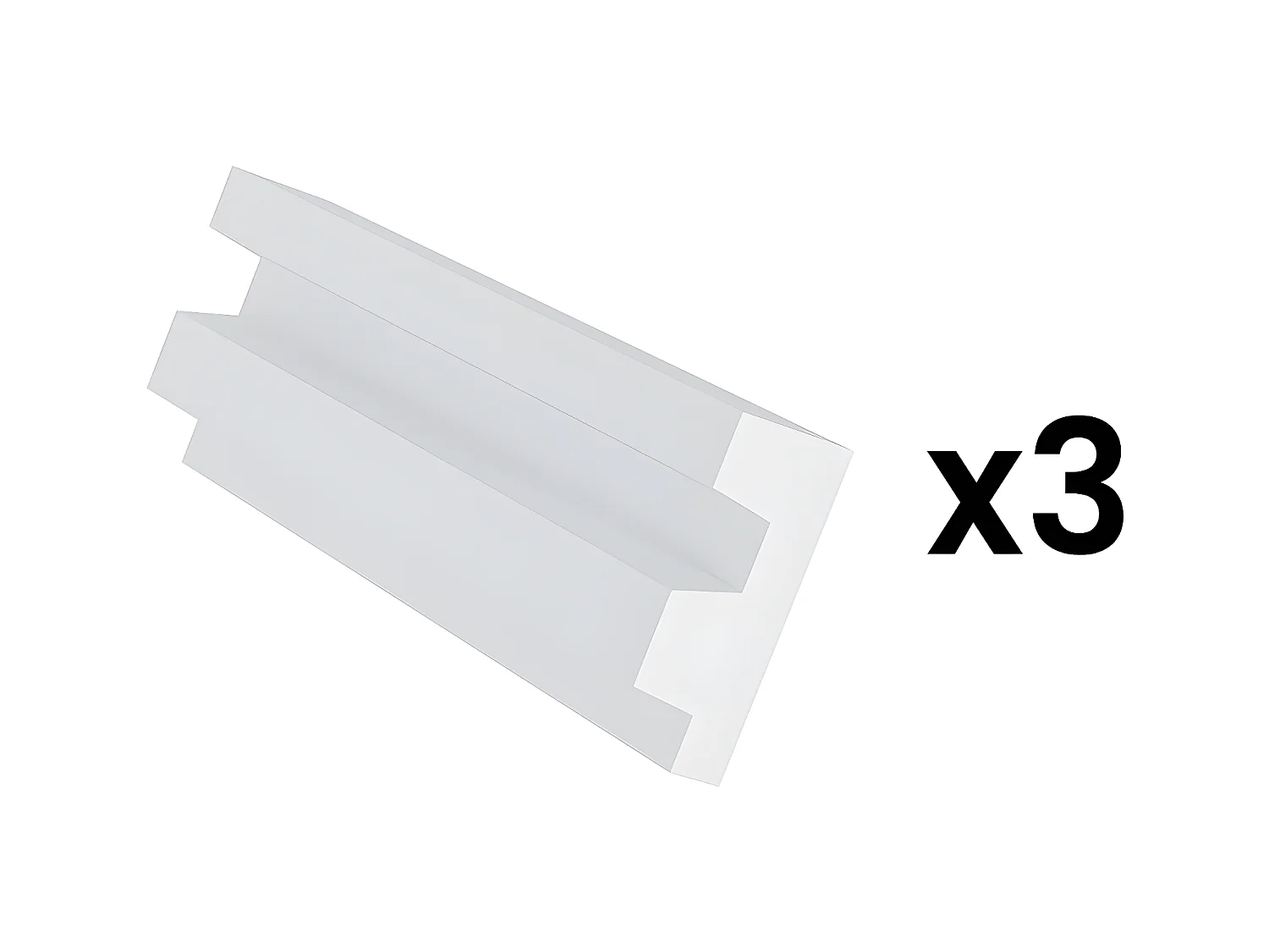 Sockelleiste 3er-Set - 290 x 5 cm - Polystyrol - weiß - ARDEO