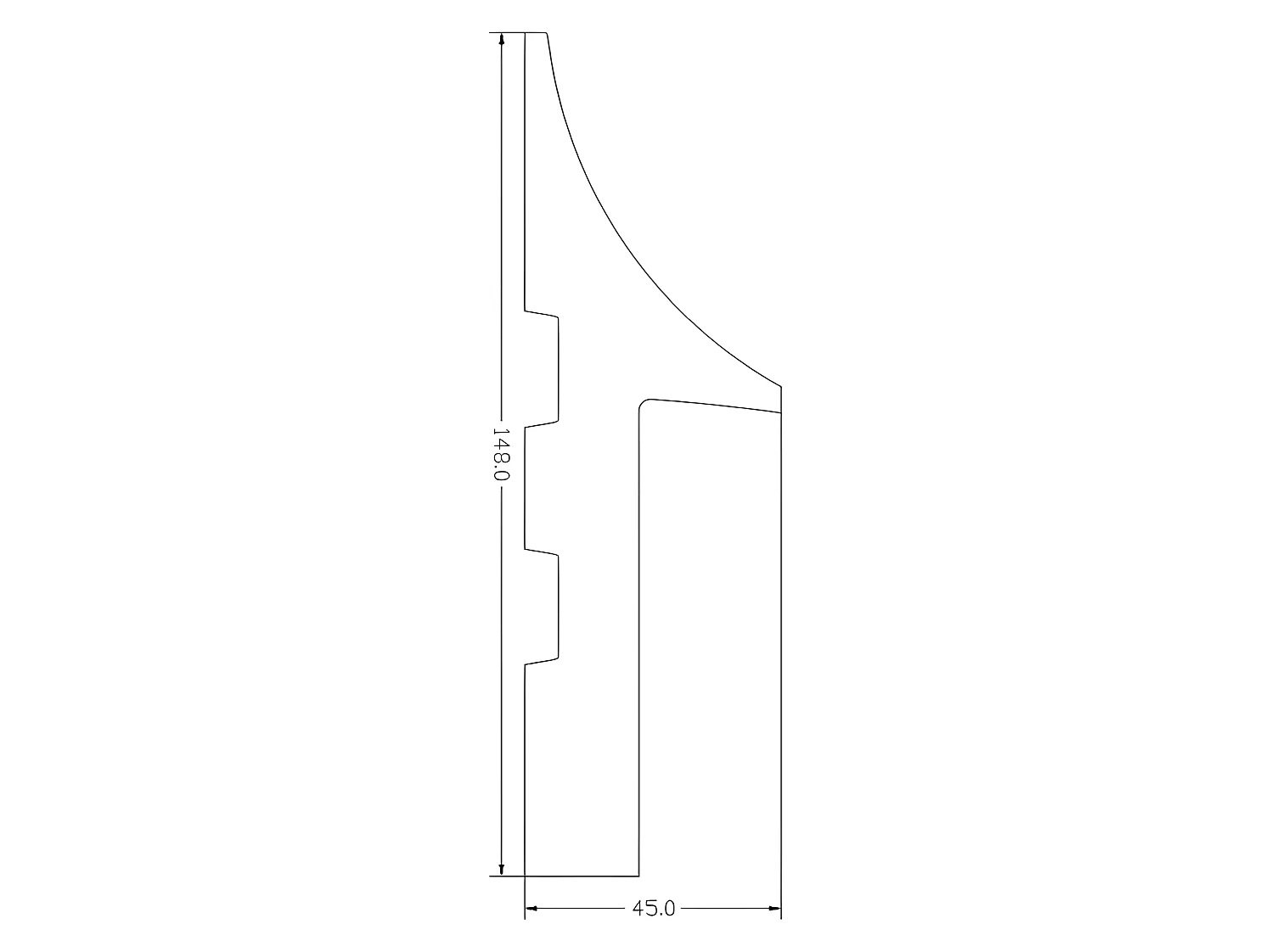 Sockelleiste 3er-Set - 290 x 15 cm - Polystyrol - weiß - RADENO