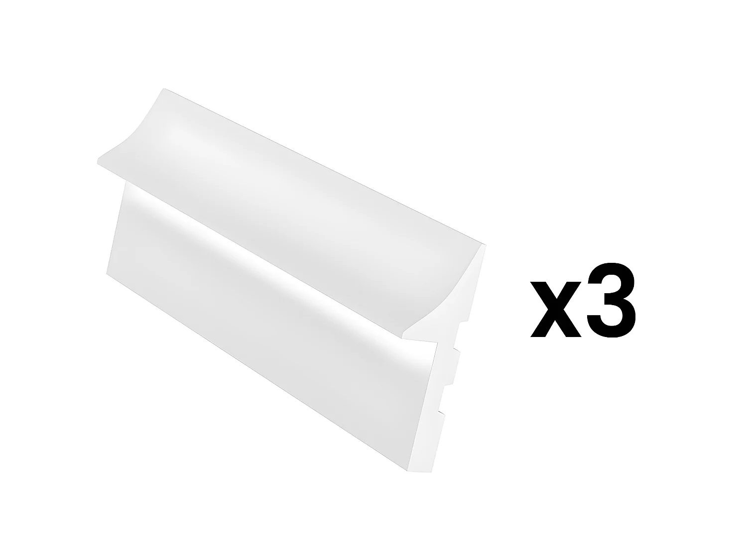 Lot de 3 plinthes en polystyrène L290 x l4.5 x H15 cm blanc - RADENO