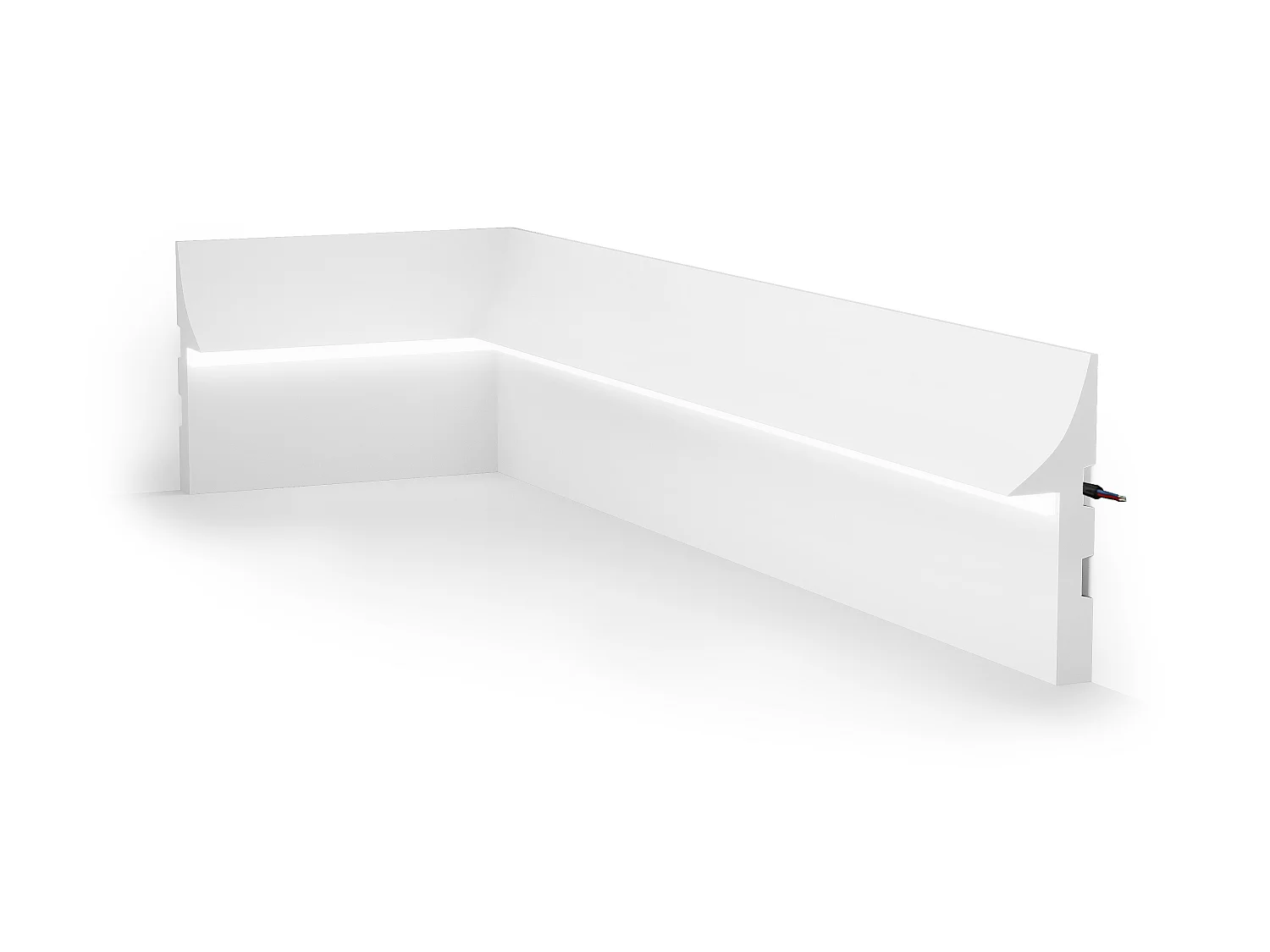 Battiscopa L290 x H15 cm in Polistirene Bianco - Lotto di 3 - RADENO