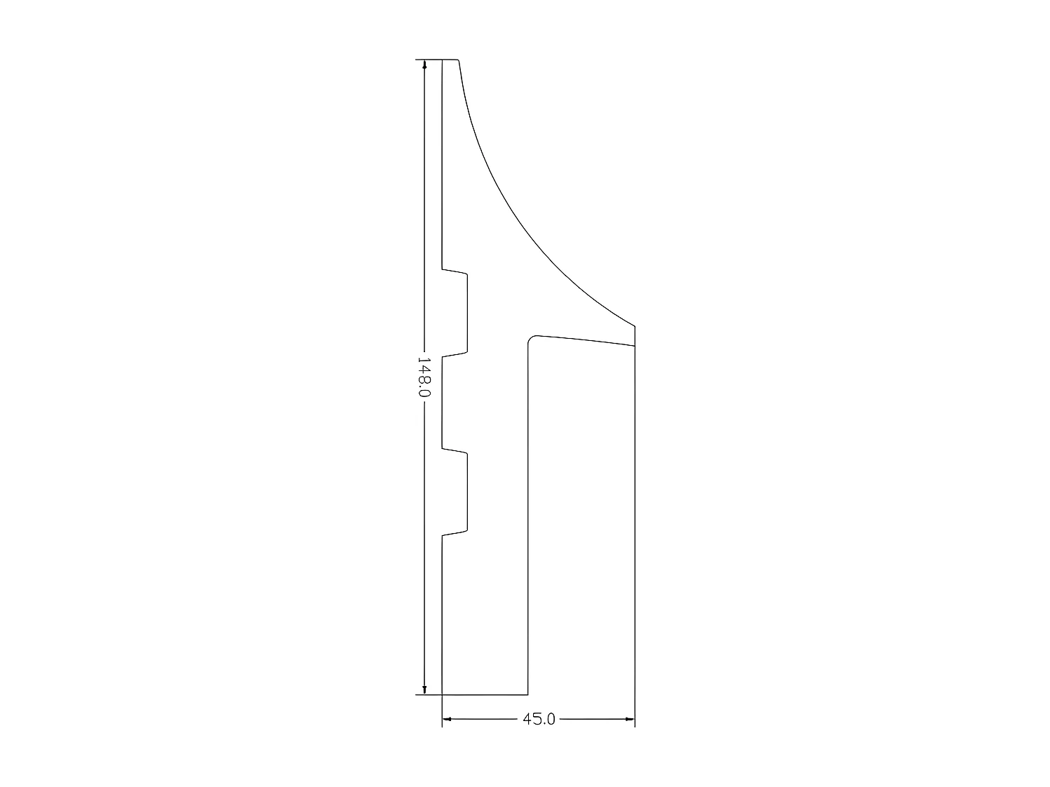 Battiscopa L290 x H15 cm in Polistirene Bianco - Lotto di 3 - RADENO