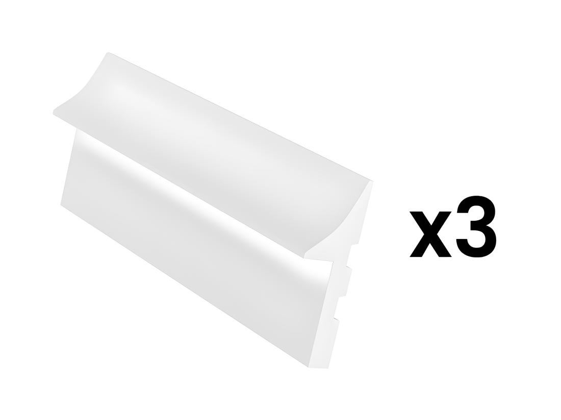 vente unique Lot de 3 plinthes en polystyrène L290 x l4.5 x H15 cm blanc - RADENO