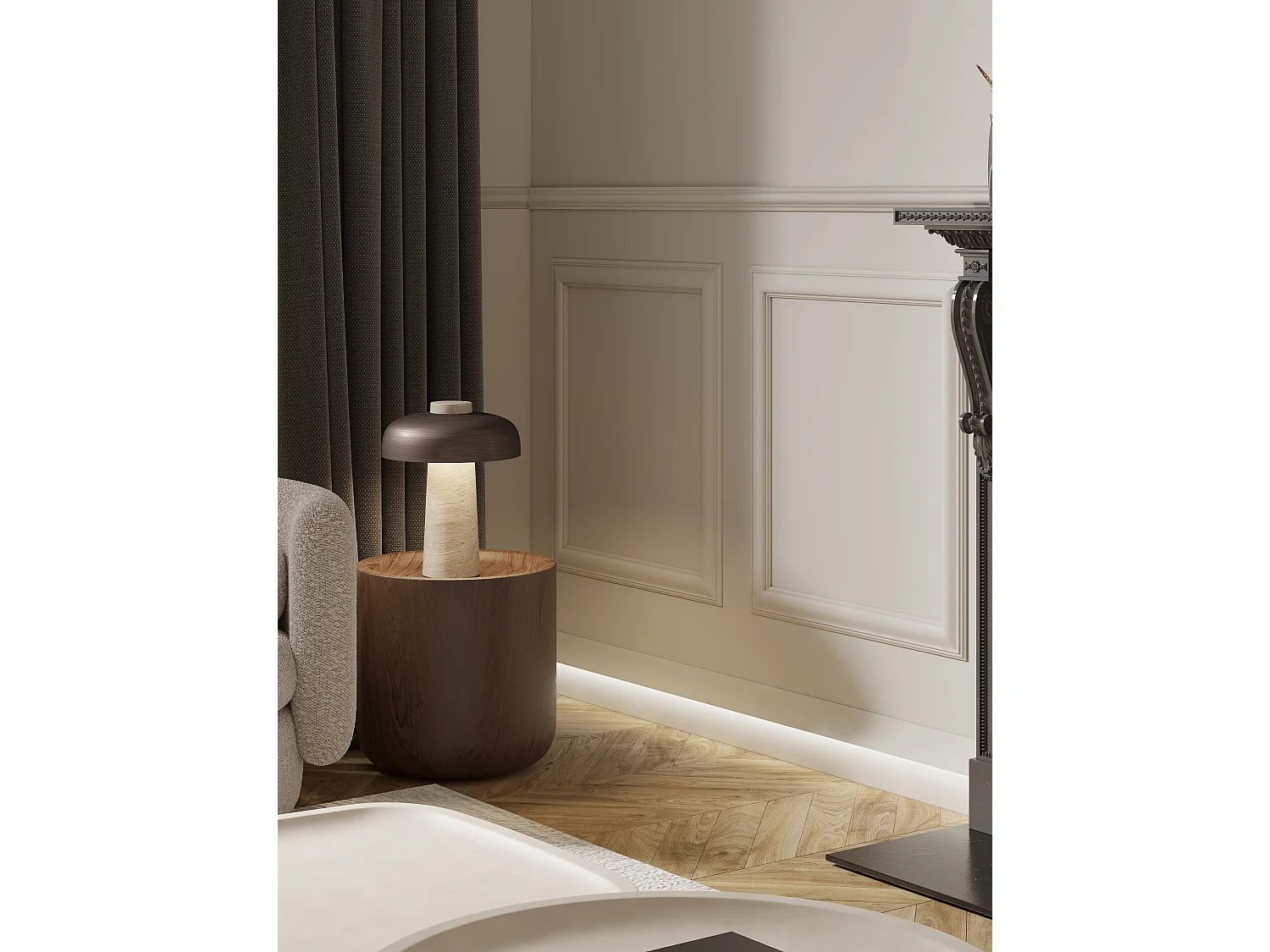 Set van 3 plinten van polystyreen L290 x H15 cm wit - RADENO