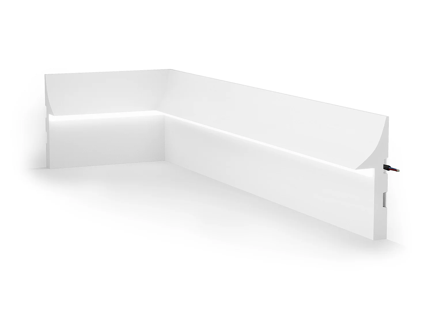 Set van 3 plinten van polystyreen L290 x H15 cm wit - RADENO