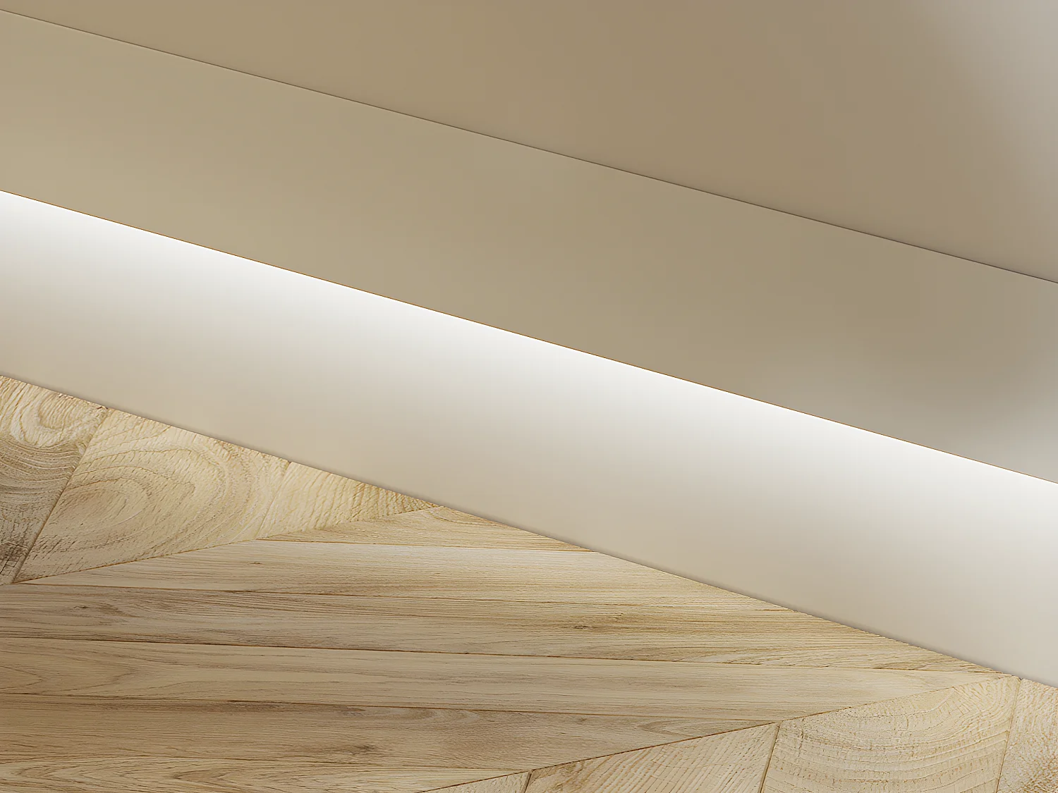 Set van 3 plinten van polystyreen L290 x H15 cm wit - RADENO