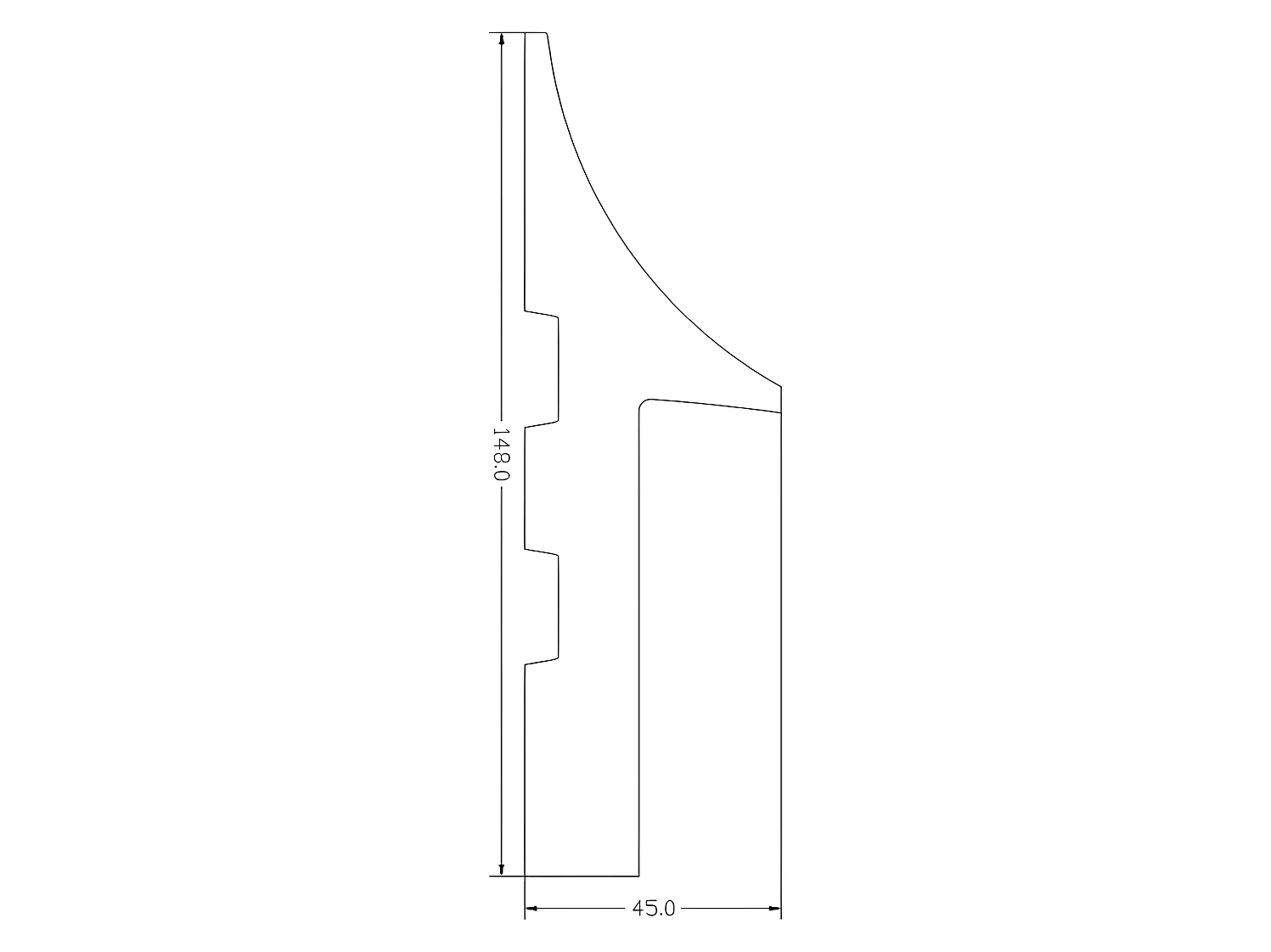 Lot de 3 plinthes en polystyrène L290 x l4.5 x H15 cm blanc - RADENO