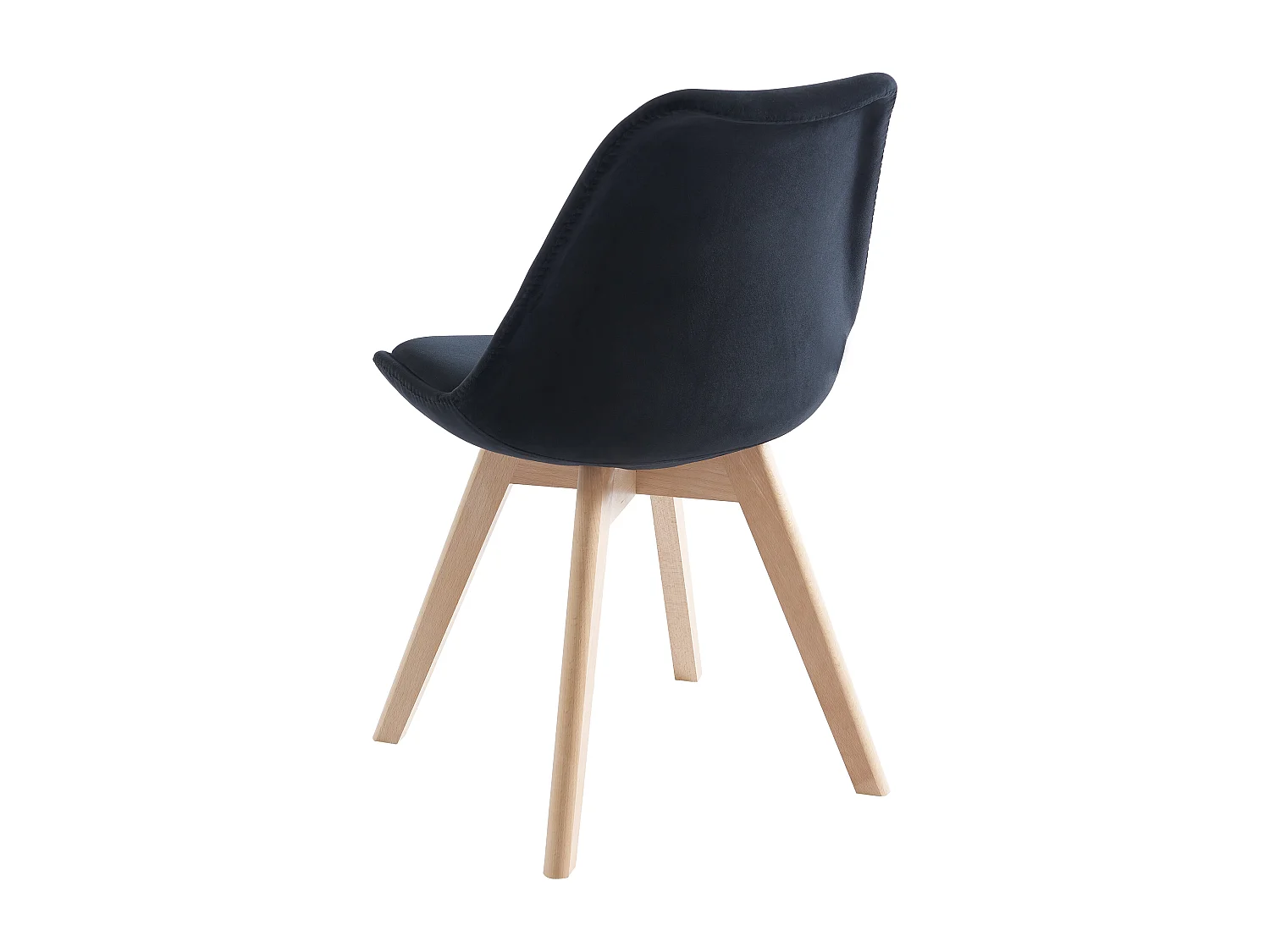 Lot de 2 chaises en velours et hêtre - Noir - JODY