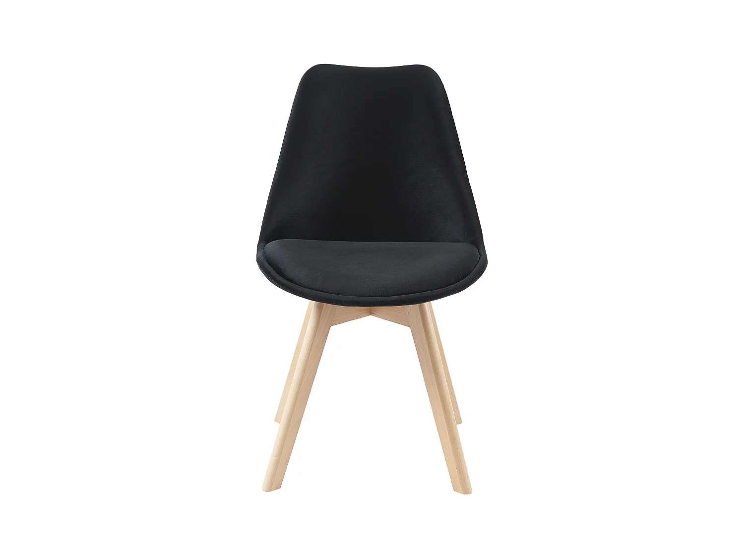 Stühle 2er-Set - Samt & Buche - Schwarz - JODY